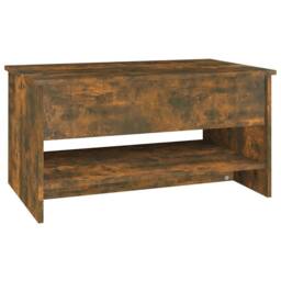Berkfield Home Modern Coffee Table Smoked Oak 80x50x40 cm Engineered Wood in Brown - Size: 80 x 50 x 40 cm - thumbnail 5