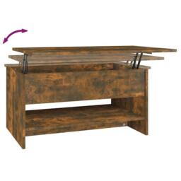 Berkfield Home Modern Coffee Table Smoked Oak 80x50x40 cm Engineered Wood in Brown - Size: 80 x 50 x 40 cm - thumbnail 8