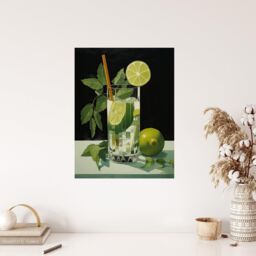 "Wee Blue Coo Wall Art Print Virgin Mojito Cocktail Green Kitchen Living Room - Size: W24"" x H32""" - thumbnail 4