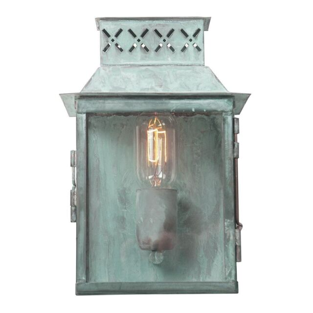 Netlighting Lambeth Palace 1 Light Outdoor Wall Lantern Light Verdigris IP44 E27 in Green - image 1