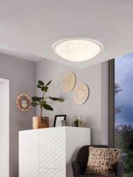 Loops 2 PACK Wall Flush Ceiling Light White Shade White Clear Glass Painted E27 1x60W - thumbnail 3