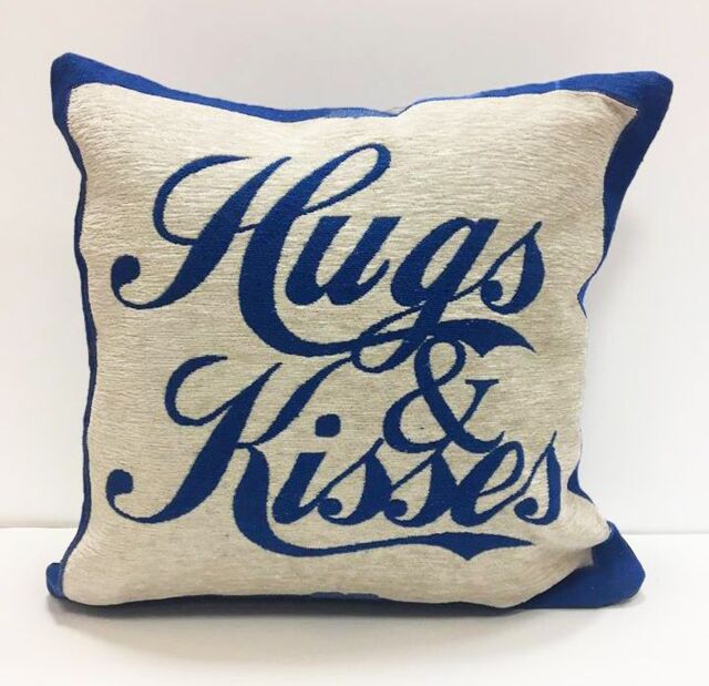 Rapport Home Hugs & Kisses Cushion Cover (45x45 cm) in Blue - Size: 45 cm x 45 cm - image 1
