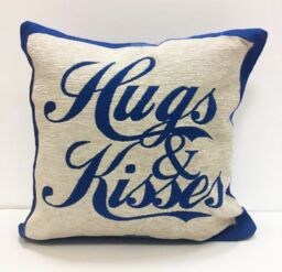 Rapport Home Hugs & Kisses Cushion Cover (45x45 cm) in Blue - Size: 45 cm x 45 cm - thumbnail 1