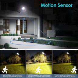 FLAVORA 3000W 840 LED Solar Street Light in Black - thumbnail 6