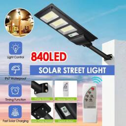 FLAVORA 3000W 840 LED Solar Street Light in Black - thumbnail 2