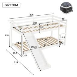 STILVORA Bed Frame 3ft Single with Slide White - Size: Junior - thumbnail 4