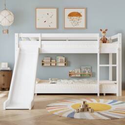 STILVORA Bed Frame 3ft Single with Slide White - Size: Junior - thumbnail 7