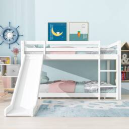 STILVORA Bed Frame 3ft Single with Slide White - Size: Junior - thumbnail 8