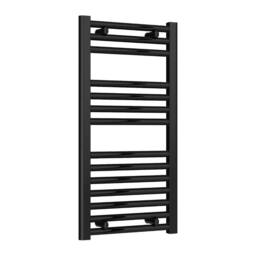 Bathroom Kingdom Diva Electric Black Straight Heated Towel Rail 800x400