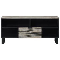 Berkfield Home Media Storage Cabinets & Racks with Drawer with Shelf with Storage White & Black - thumbnail 3