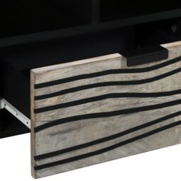 Berkfield Home Media Storage Cabinets & Racks with Drawer with Shelf with Storage White & Black - thumbnail 7