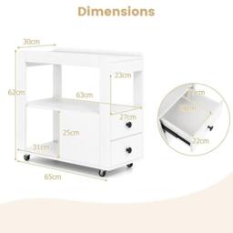 SPETLEK Side Table Narrow End Table-White in White - Size: 0.6m2 - thumbnail 3