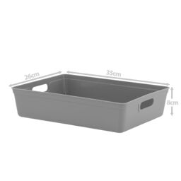 simpa 6L Plastic Studio Organiser Trays with Handles - Set of 6 in Grey - thumbnail 4