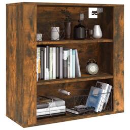 Berkfield Home Wall Cabinet Smoked Oak 80x33x80 cm Engineered Wood in Brown - Size: 80 x 33 x 80 cm - thumbnail 8