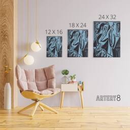 "Artery8 Abstract Pianist & Singer Kirchner Canvas Wall Art Print in Blue - Size: W18"" x H24""" - thumbnail 4