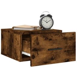 Berkfield Home Wall-mounted Bedside Cabinets 2 pcs Smoked Oak 35x35x20 cm in Brown - Size: 35 x 35 x 20 cm - thumbnail 4