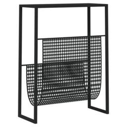 Berkfield Home Magazine Rack Black 35x15x45 cm Steel - Size: 35 x 15 x 45 cm - thumbnail 5