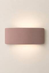 ValueLights Vincent Curved Ceramic Up/Down Flush Wall Sconce Light in Dusty Pink - thumbnail 2