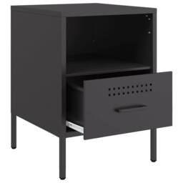 Berkfield Home Bedside Cabinets 2 pcs Black 36x39x50.5 cm Steel - thumbnail 9