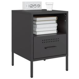 Berkfield Home Bedside Cabinets 2 pcs Black 36x39x50.5 cm Steel - thumbnail 3