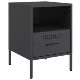 Berkfield Home Bedside Cabinets 2 pcs Black 36x39x50.5 cm Steel - thumbnail 5