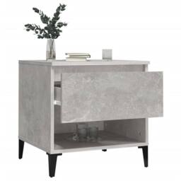 Berkfield Home Side Tables 2 pcs Concrete Grey 50x46x50 cm Engineered Wood - Size: 50 x 46 x 50 cm - thumbnail 5