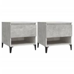 Berkfield Home Side Tables 2 pcs Concrete Grey 50x46x50 cm Engineered Wood - Size: 50 x 46 x 50 cm - thumbnail 2
