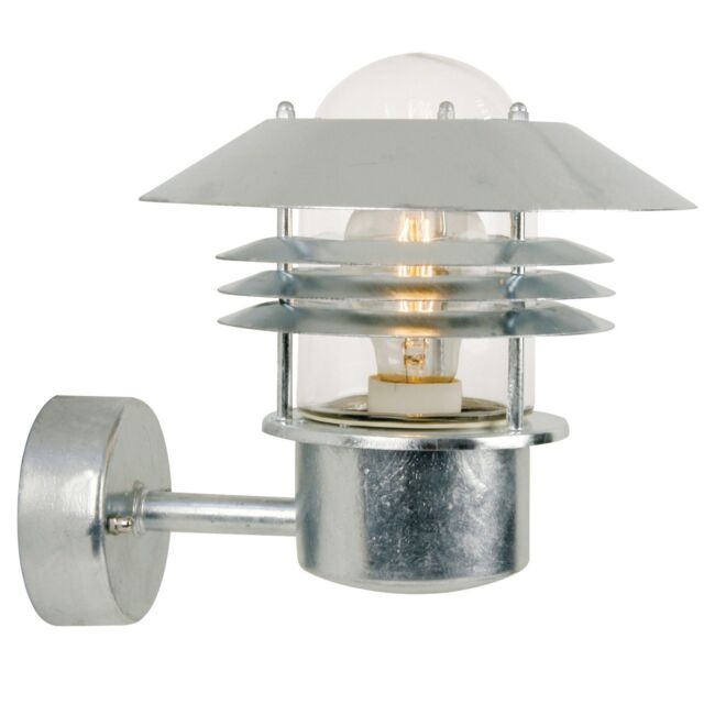 Nordlux Industrial Outdoor Wall Light Silver Galvanized steel E27 Coastal/Marine Safe - Mains Powered, IP54 - image 1
