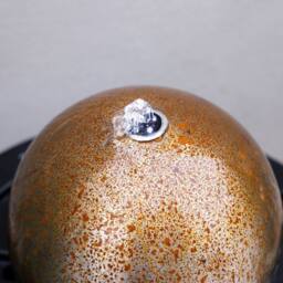 Primrose Corten Steel Sphere Cascading Water Feature with Lights 30cm in Brown - thumbnail 3