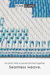 Homescapes Luxury Outdoor Rug Waterproof Reversible for Garden, Blue Mia Aztec - Size: 150 cm x 240 cm - thumbnail 4