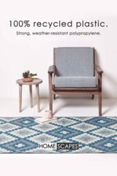 Homescapes Luxury Outdoor Rug Waterproof Reversible for Garden, Blue Mia Aztec - Size: 150 cm x 240 cm - thumbnail 3