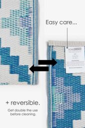 Homescapes Luxury Outdoor Rug Waterproof Reversible for Garden, Blue Mia Aztec - Size: 150 cm x 240 cm - thumbnail 6