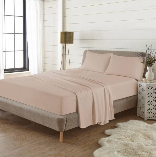 Homes-Linen Plain Thermal Flannelette Flat Sheet 100% Brushed Cotton Bedding in Beige - Size: Single - image 1