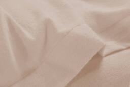 Homes-Linen Plain Thermal Flannelette Flat Sheet 100% Brushed Cotton Bedding in Beige - Size: Single - thumbnail 2