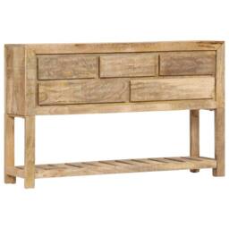 Berkfield Home Sideboard 120x30x75 cm Solid Mango Wood in Brown - Size: 120 x 30 x 75 cm - thumbnail 9