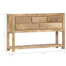 Berkfield Home Sideboard 120x30x75 cm Solid Mango Wood in Brown - Size: 120 x 30 x 75 cm - thumbnail 8