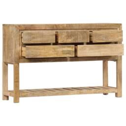 Berkfield Home Sideboard 120x30x75 cm Solid Mango Wood in Brown - Size: 120 x 30 x 75 cm - thumbnail 4