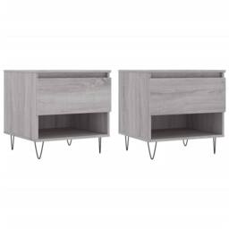 Berkfield Home Modern Coffee Tables 2 pcs Grey Sonoma 50x46x50 cm Engineered Wood - Size: 50 x 46 x 50 cm - thumbnail 3