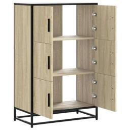 Berkfield Home Highboard Sonoma Oak 68x35x106.5 cm Engineered Wood & Metal in Light Brown - thumbnail 7