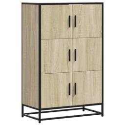 Berkfield Home Highboard Sonoma Oak 68x35x106.5 cm Engineered Wood & Metal in Light Brown - thumbnail 3