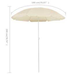 Berkfield Home Outdoor Parasol with Steel Pole Sand 180 cm in Beige - thumbnail 5
