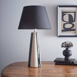 K LIVING Sola Tall Black Stripe Ceramic Table Lamp