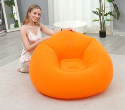 Leaper Foldable Casual & Comfortable Inflatable Sofa - 5 Colors in Orange - thumbnail 1