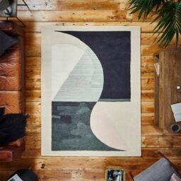 The Rug Shop UK Beige Handmade Geometric Polyester Luxurious Easy To Clean Area Rug - Size: 150 cm x 230 cm - thumbnail 2