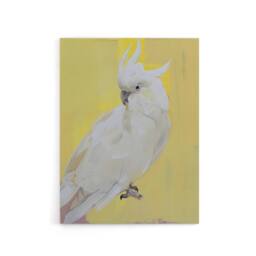"Artery8 White Cockatoo Parrot Bird Canvas Wall Art Print in Yellow - Size: W18"" x H24""" - thumbnail 1