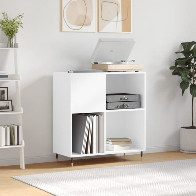 Berkfield Home Record Cabinet White 84.5x38x89 cm Engineered Wood - image 1