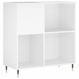 Berkfield Home Record Cabinet White 84.5x38x89 cm Engineered Wood - thumbnail 2