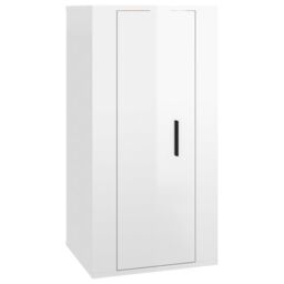 Berkfield Home Wall Mounted TV Cabinet High Gloss White 40x34, 5x80 cm - thumbnail 2
