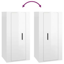 Berkfield Home Wall Mounted TV Cabinet High Gloss White 40x34, 5x80 cm - thumbnail 8