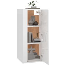 Berkfield Home Wall Mounted TV Cabinet High Gloss White 40x34, 5x80 cm - thumbnail 3